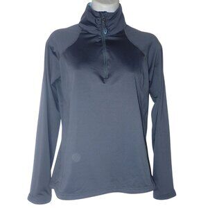 Women L.L.Bean Midweight Base Layer 1/4 Zip Top Size XS Gray Ski Casual Gorpcore